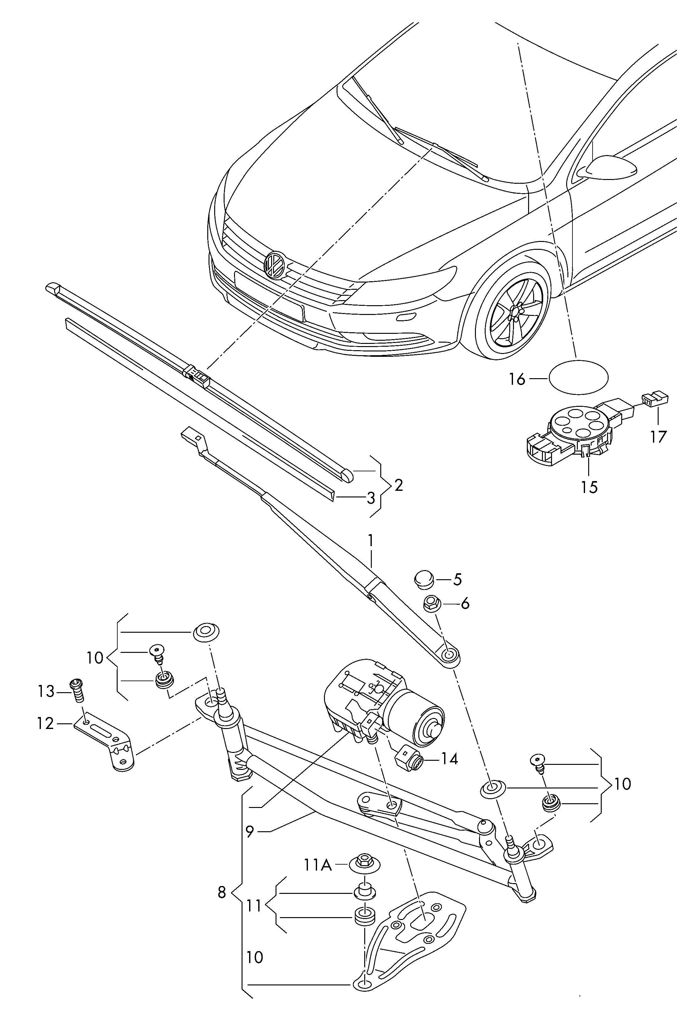 VW 3C8998002 - Щітка склоочисника autozip.com.ua