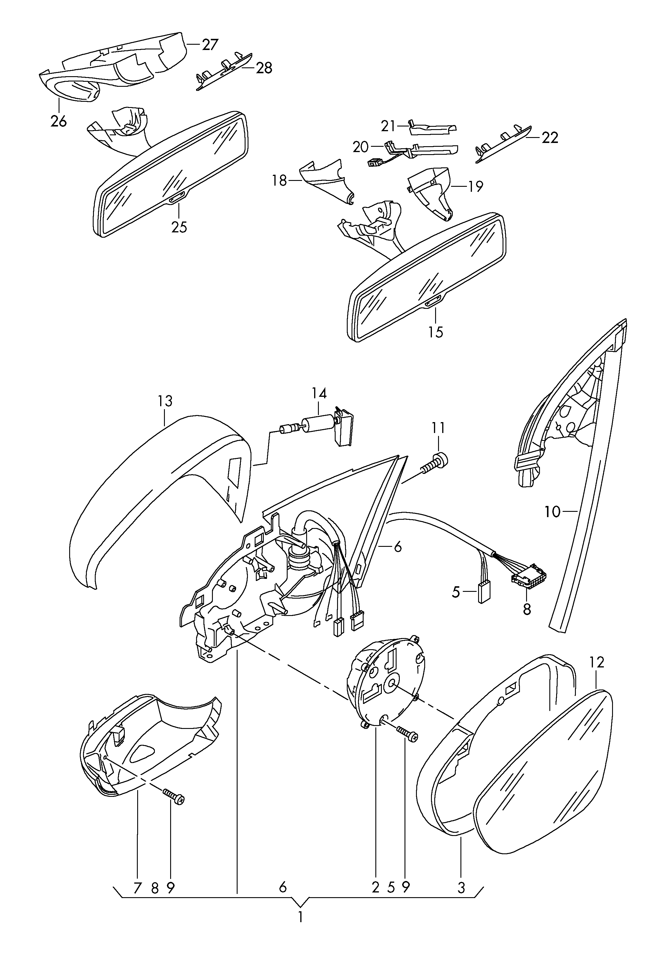 VW 3C8857522 - Зовнішнє дзеркало autozip.com.ua