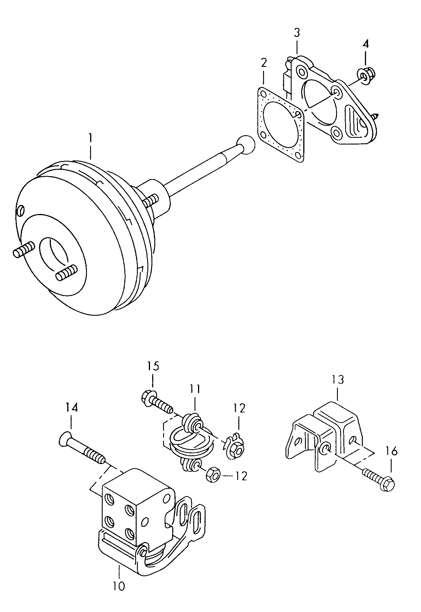 VW 6N1 612 107 B - Підсилювач гальмівної системи autozip.com.ua