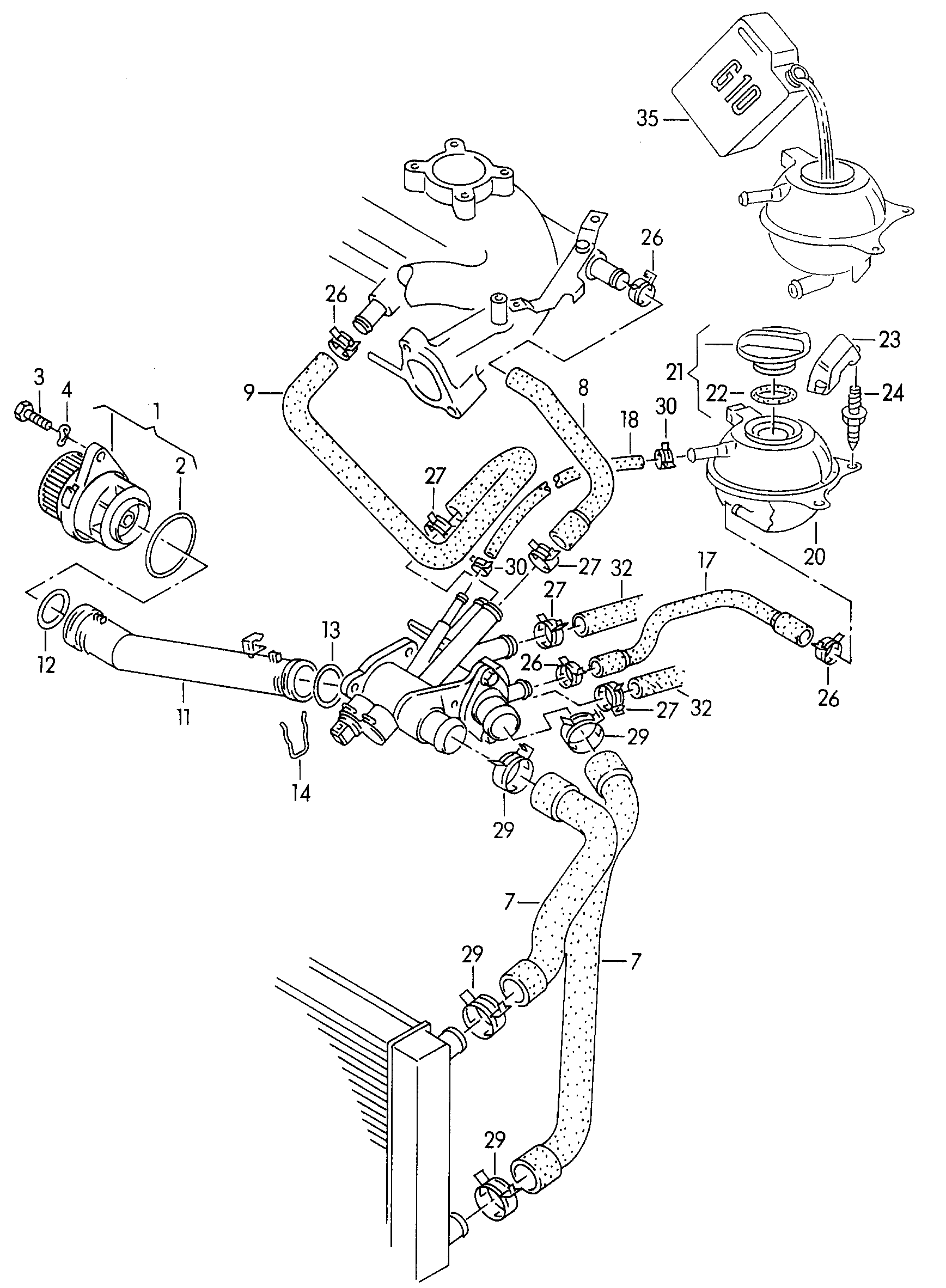 VAG 6N0121049A - Шланг радіатора autozip.com.ua