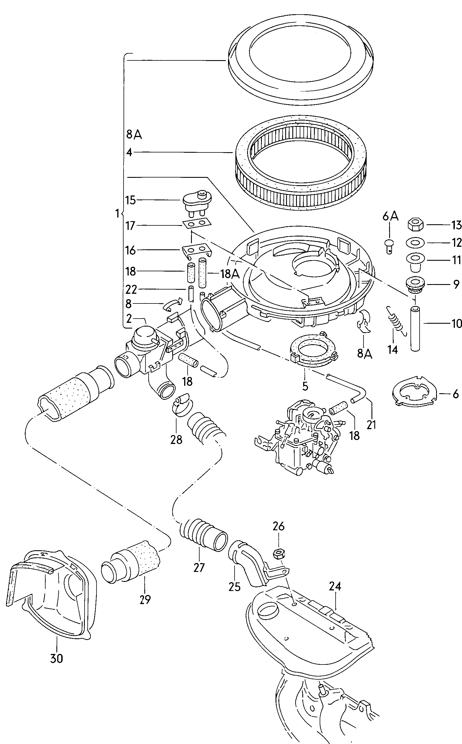 VW 052129620 - Повітряний фільтр autozip.com.ua