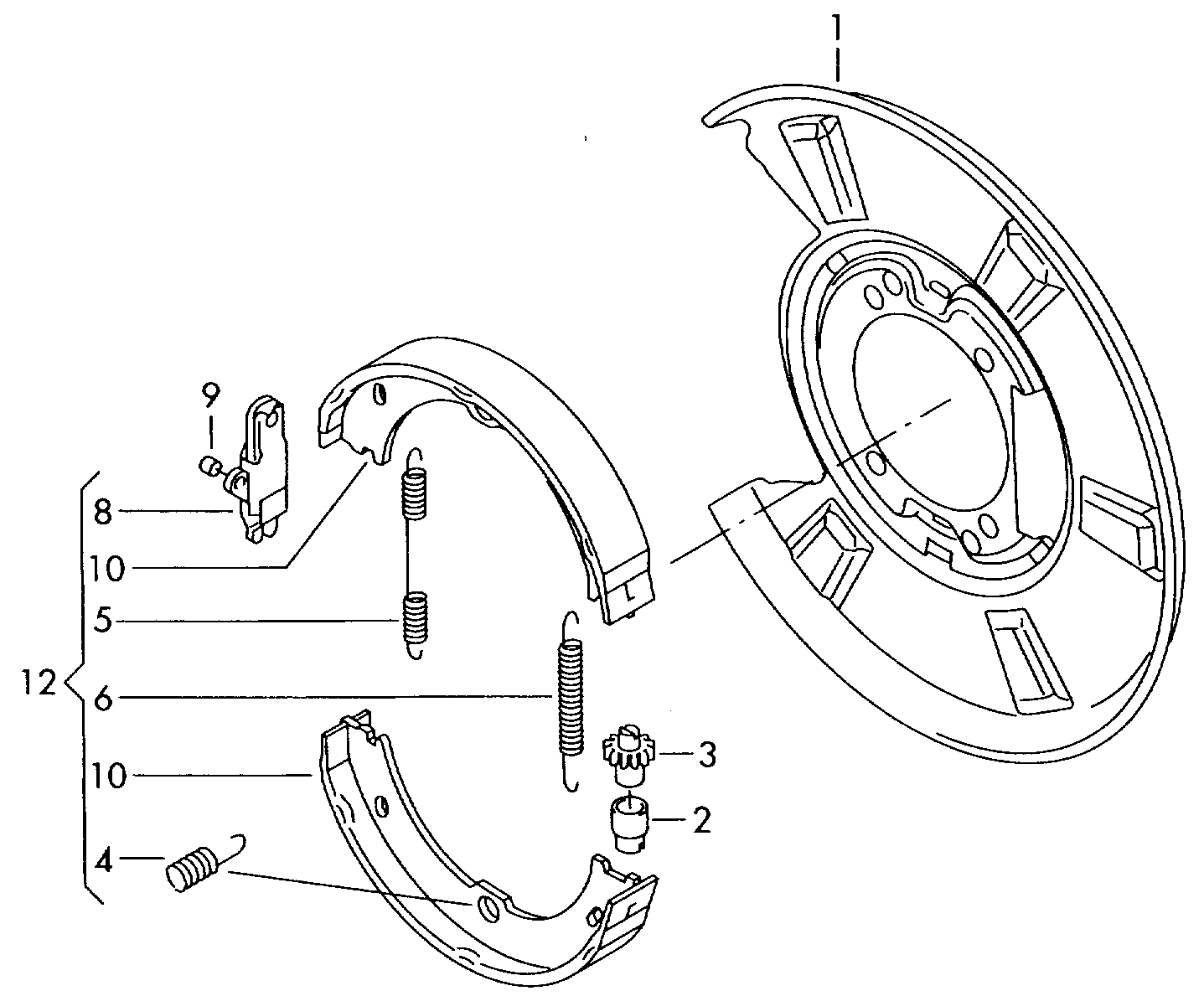 VW 2D0 609 206 - Система тяг і важелів, гальмівна система autozip.com.ua