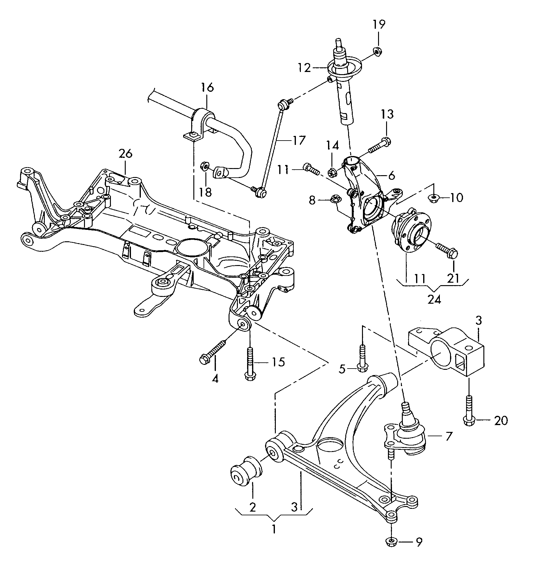 Skoda 3C0411303T - Втулка, стабілізатор autozip.com.ua