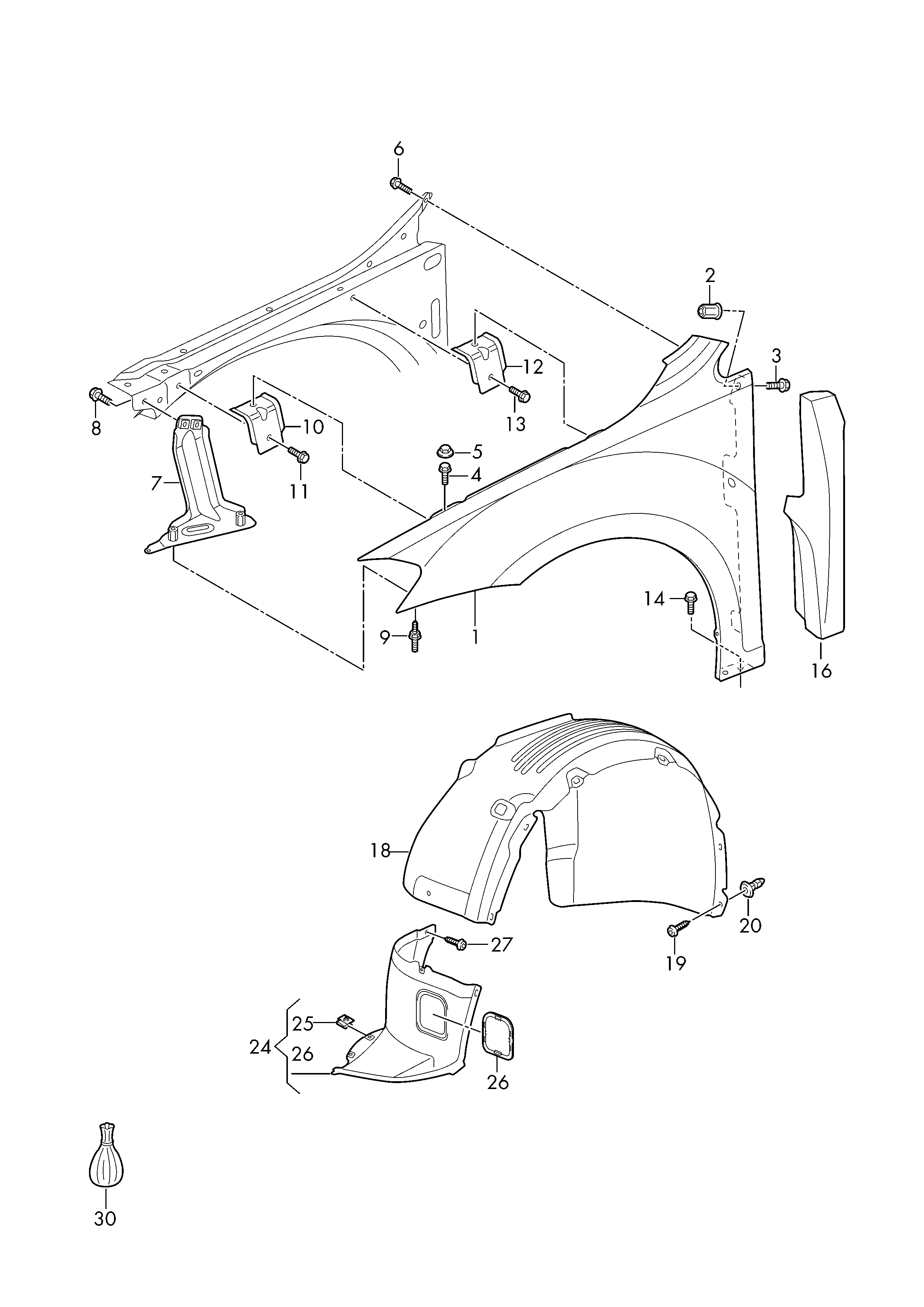 VW 5G0805969P - Обшивка, колісна ніша autozip.com.ua