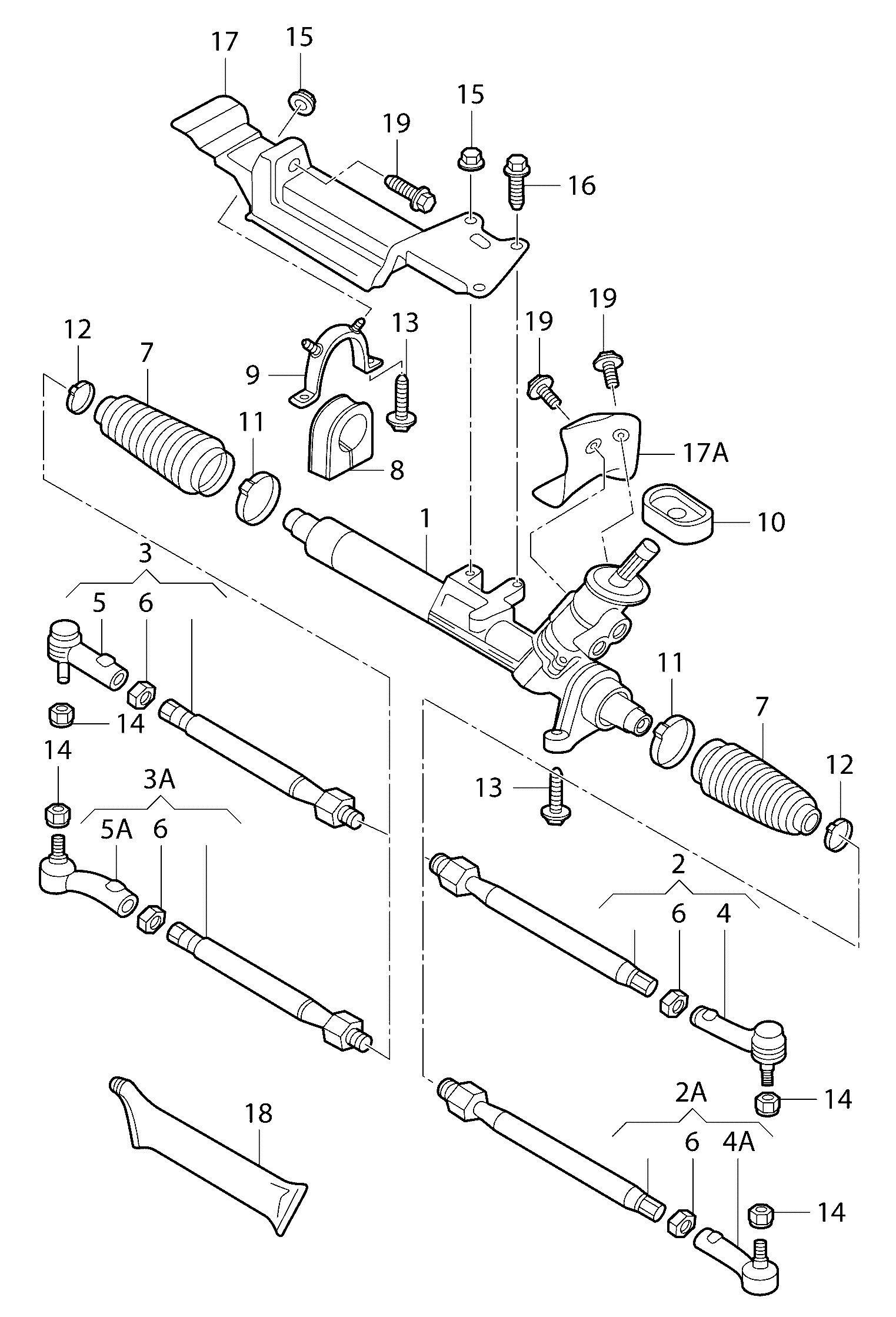 VW 1J1 422 075 L - Рульовий механізм, рейка autozip.com.ua