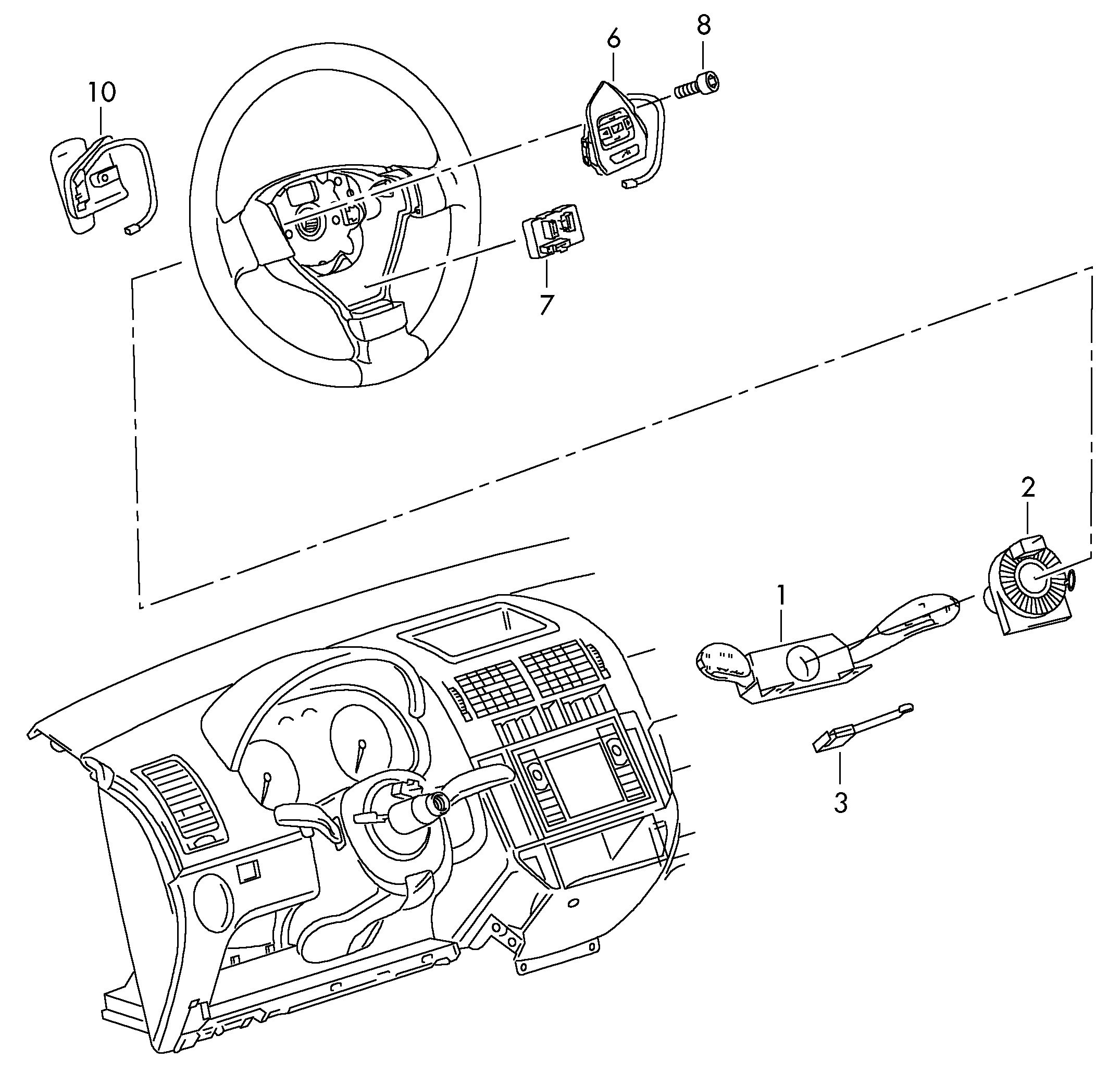 VW 6Q0953513AH - Вимикач на рульовій колонці autozip.com.ua