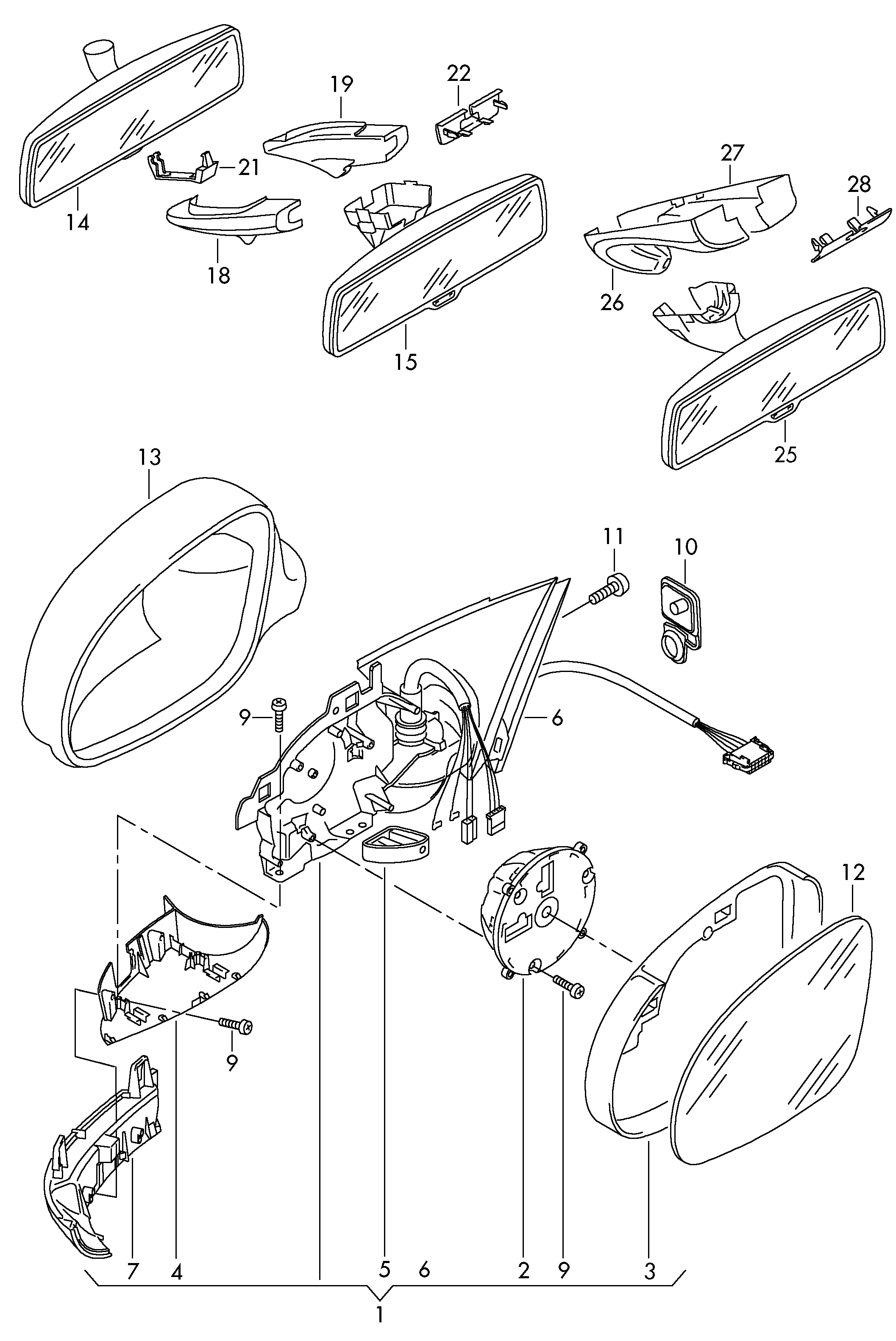 VW 3C0 857 537 A - Зовнішнє дзеркало autozip.com.ua