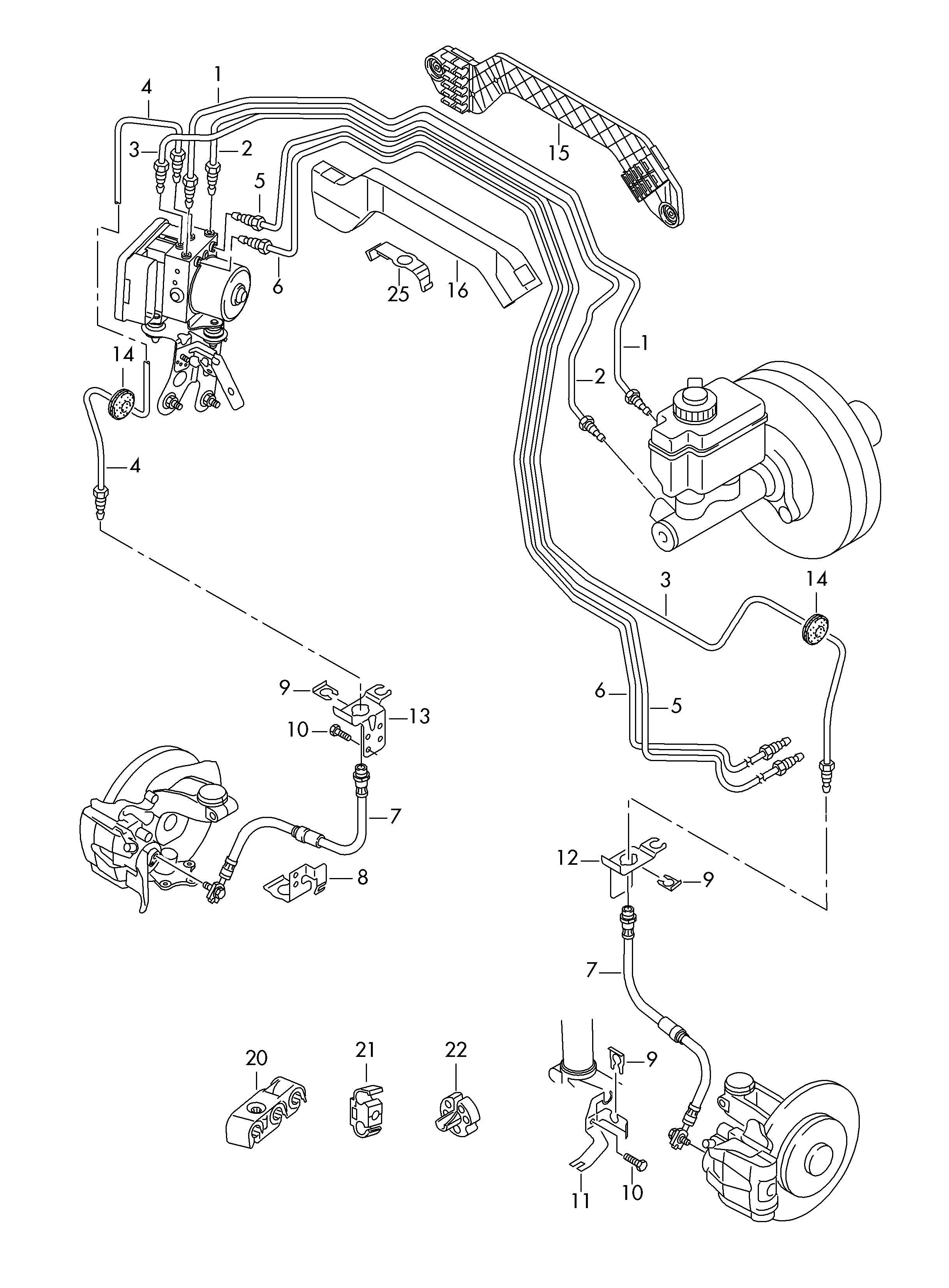 VAG 3AA611701A - Гальмівний шланг autozip.com.ua