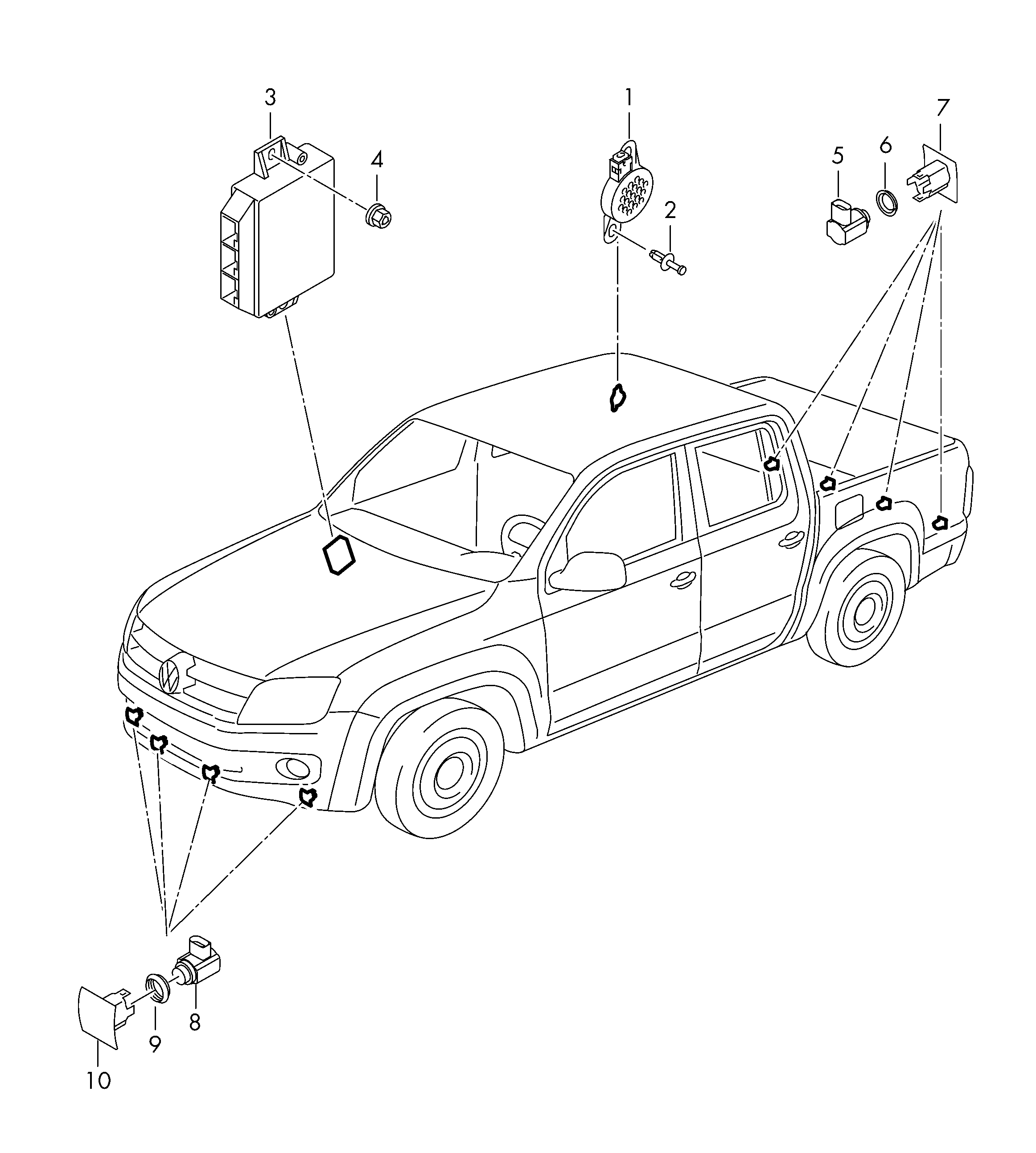 VW 1S0919275C - Датчик, система допомоги при парковці autozip.com.ua