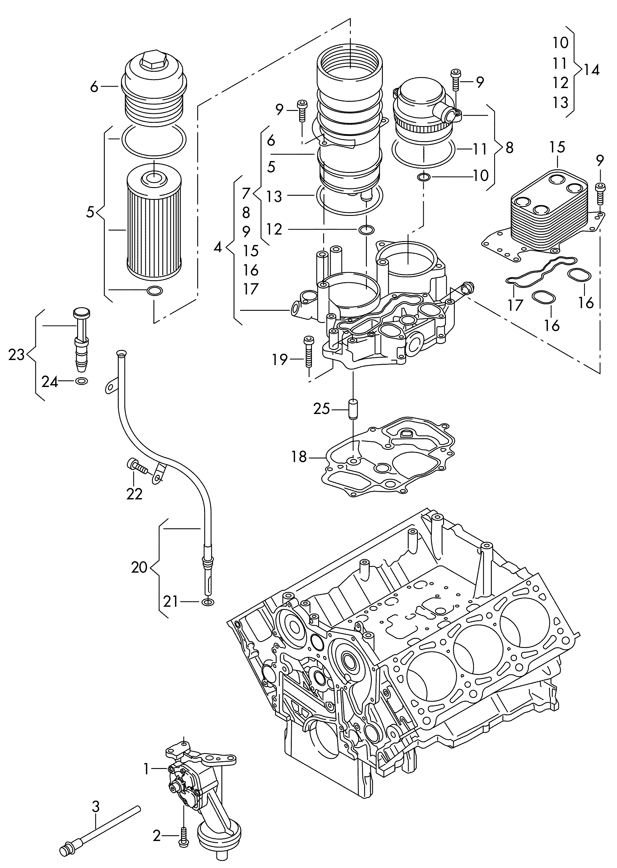 VW 057115561M - Масляний фільтр autozip.com.ua