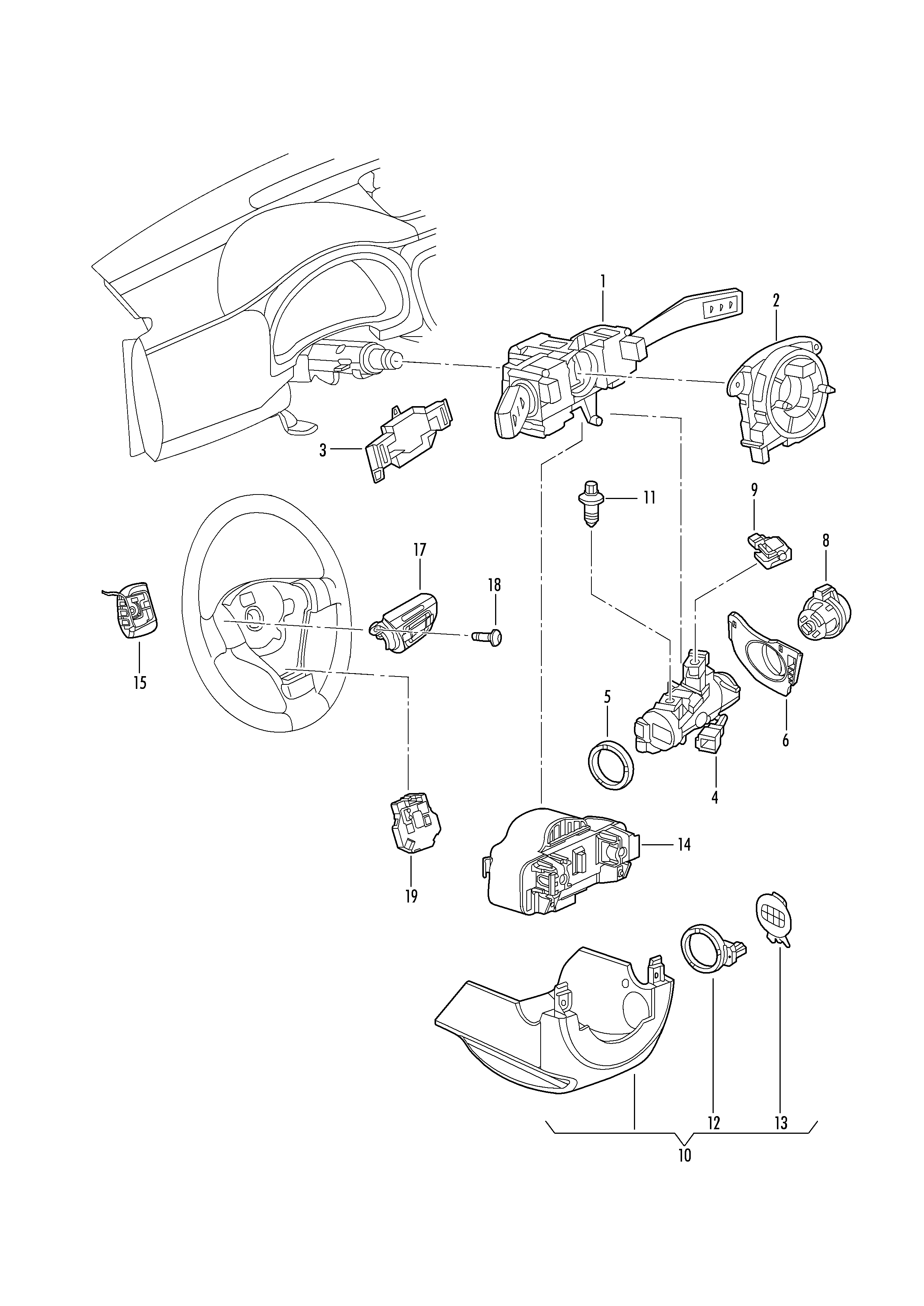 VW 5K0953502M - Вимикач на рульовій колонці autozip.com.ua