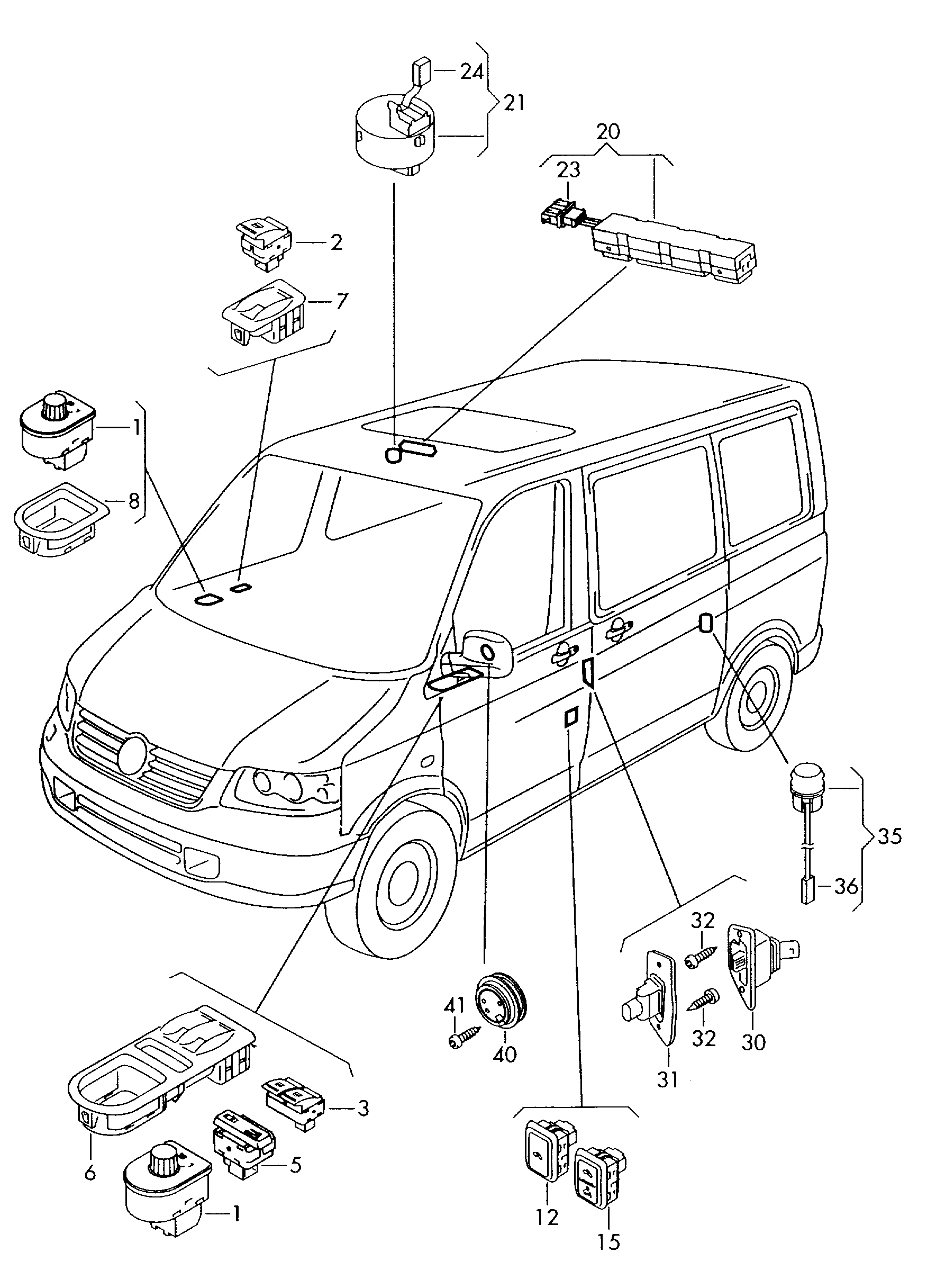 Skoda 7E0959855A - Вимикач, стеклолод'емнік autozip.com.ua