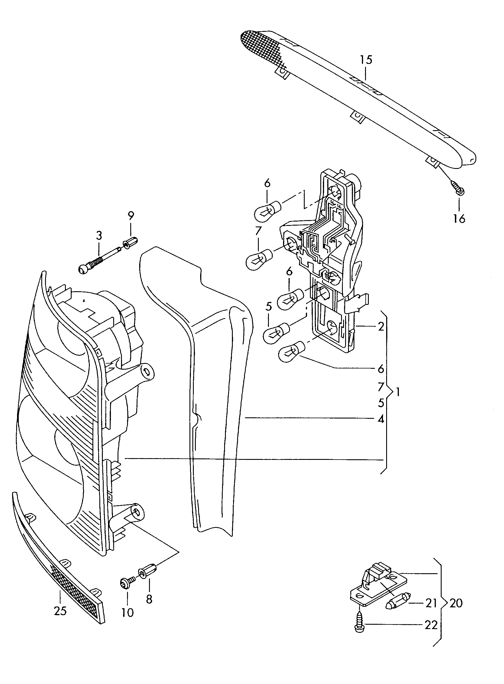 VW 1T0945095P - Задні ліхтарі autozip.com.ua