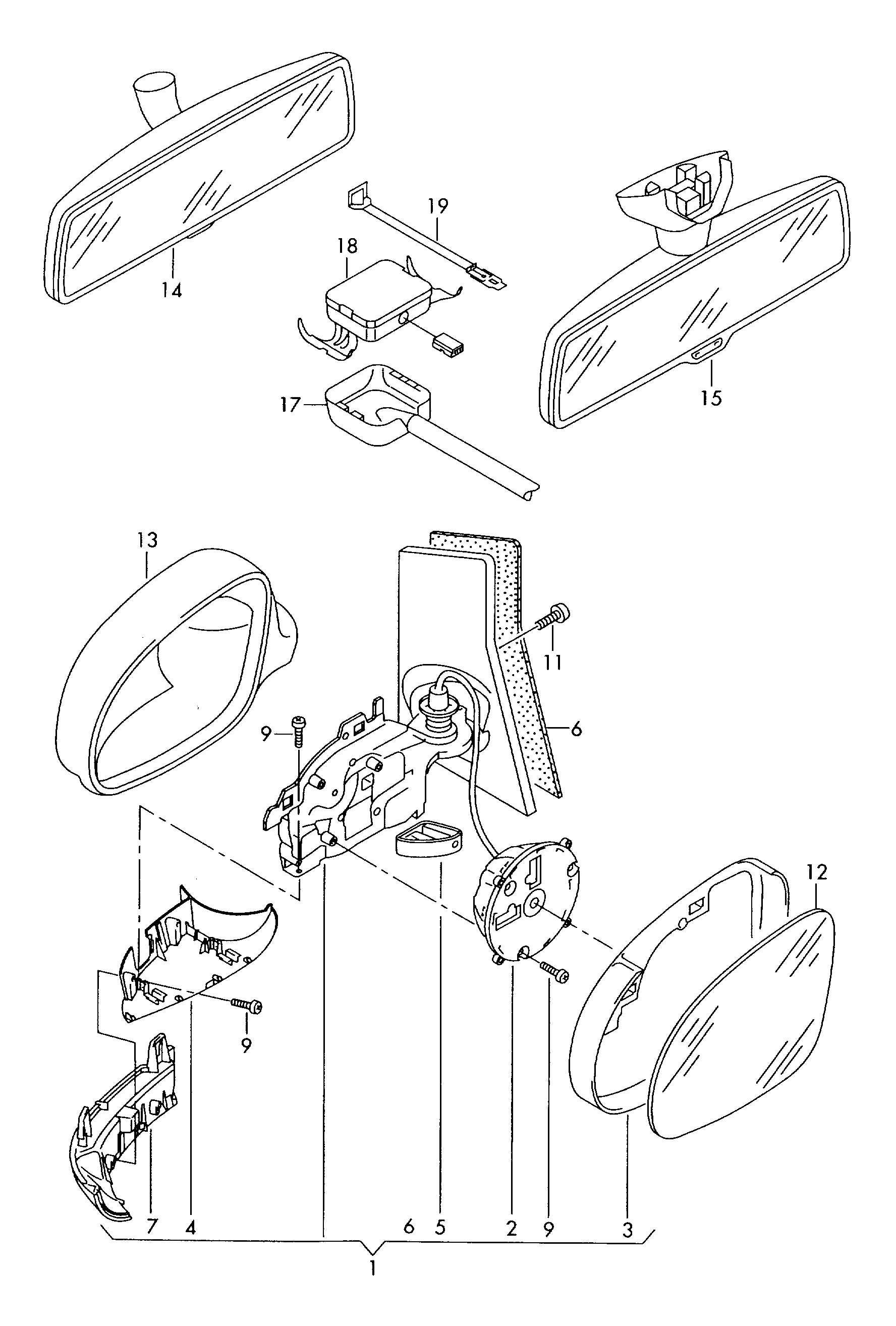 VW 5M1857507AS - Зовнішнє дзеркало autozip.com.ua