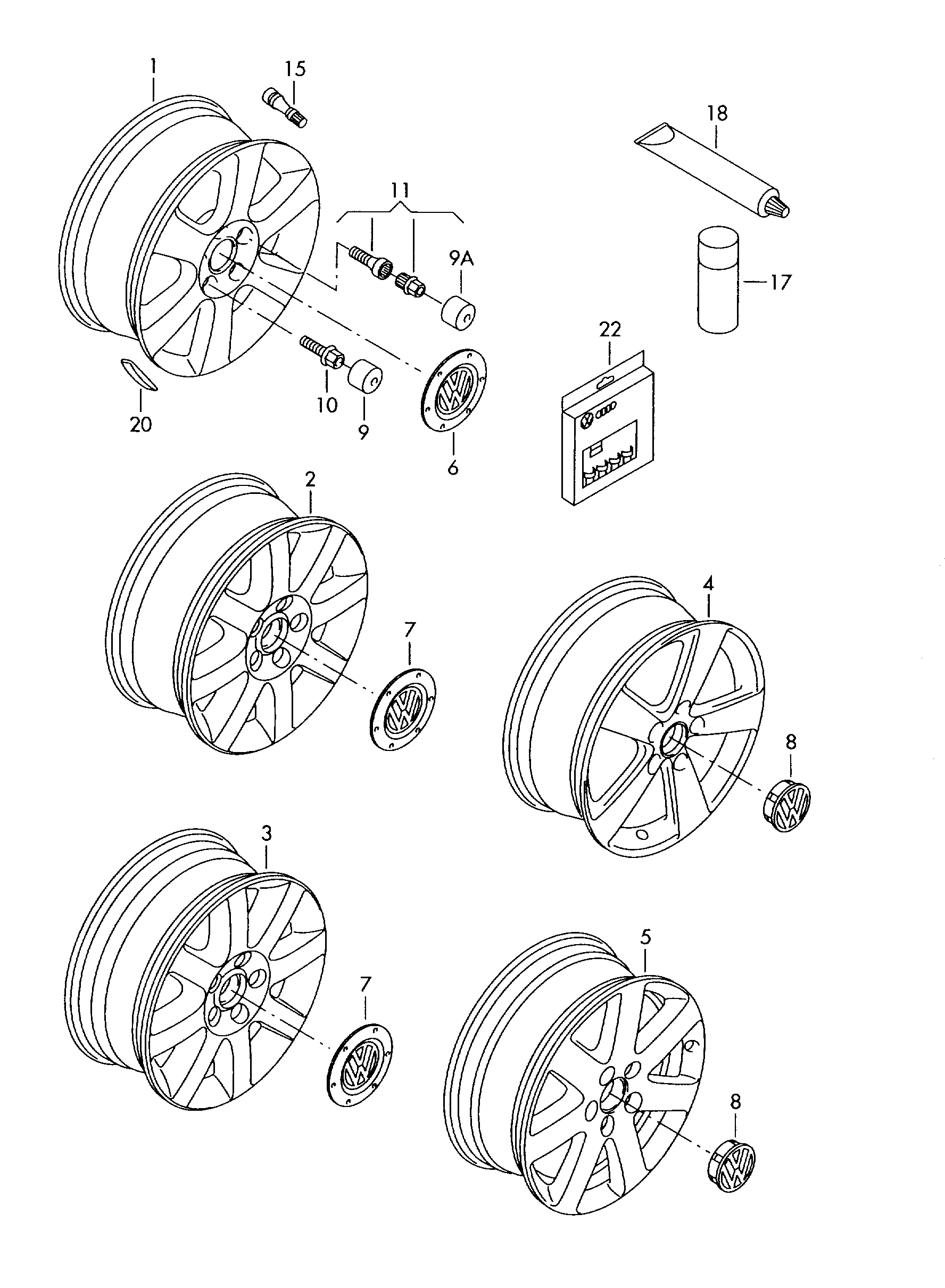 VW 1K0601173A - Ковпачок, гайка кріплення колеса autozip.com.ua