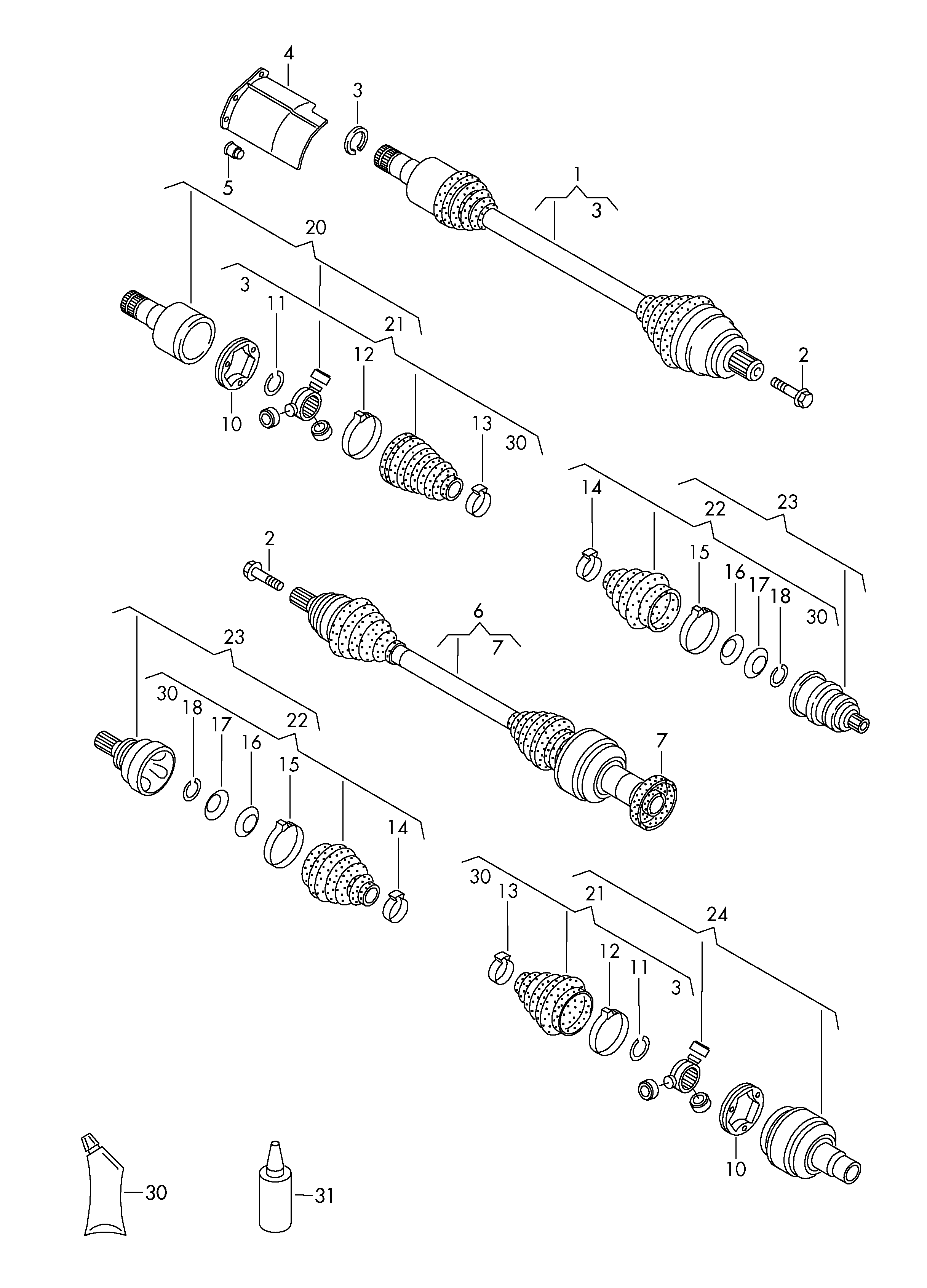 VAG 5N0407763C - Приводний вал autozip.com.ua