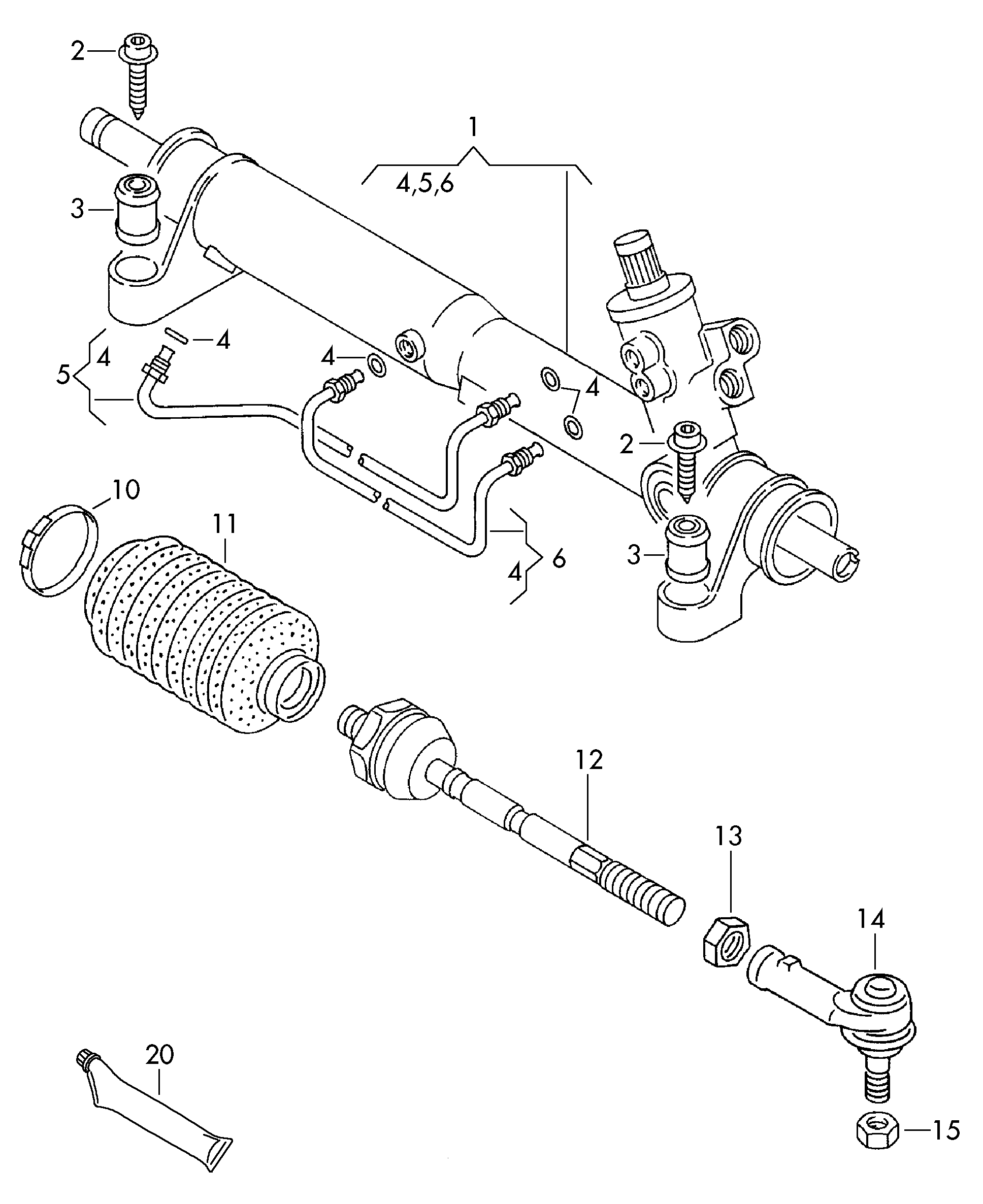 VW 7D1422061AX - Рульовий механізм, рейка autozip.com.ua