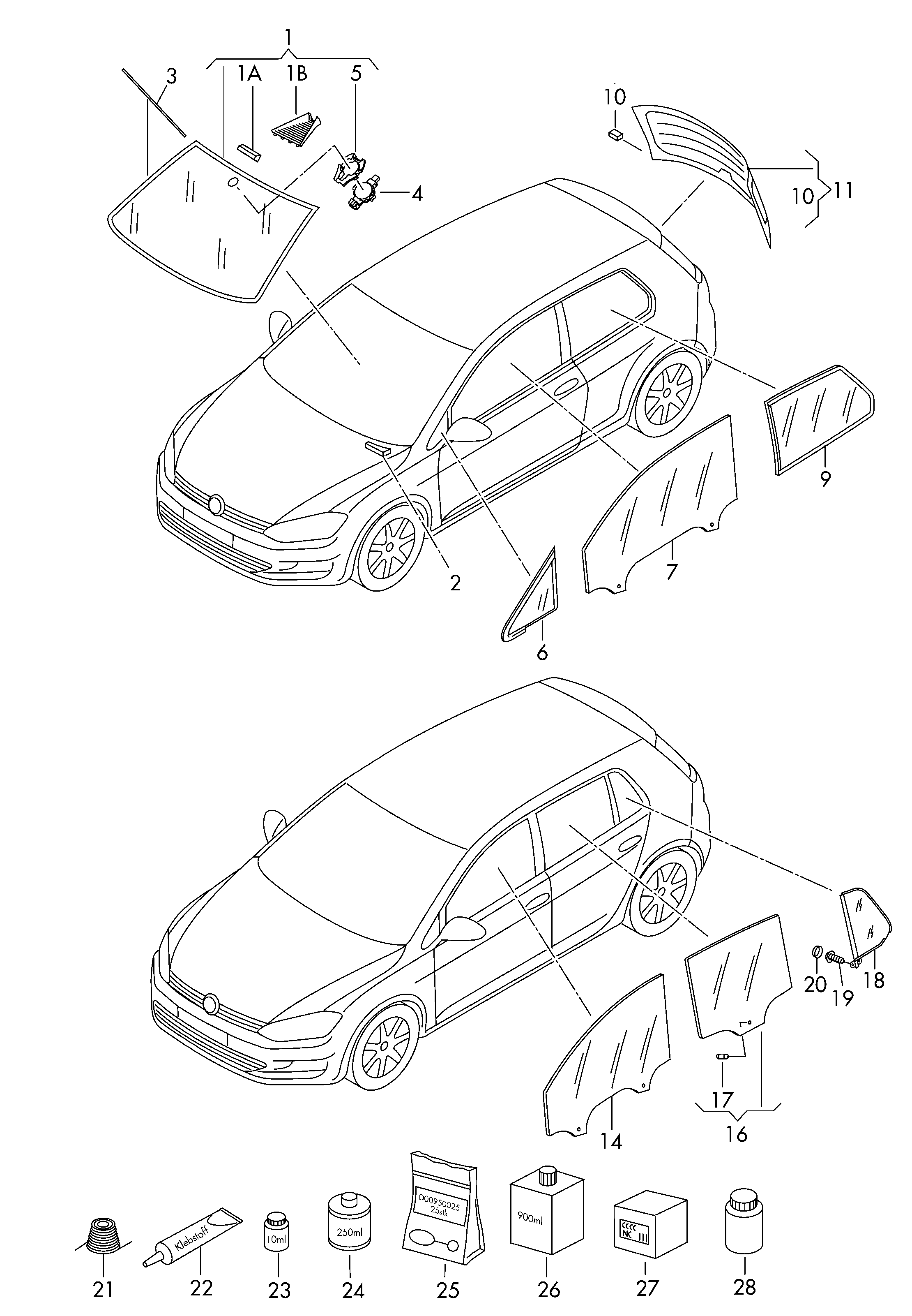 VW 5G0845011M - Вітрове скло autozip.com.ua