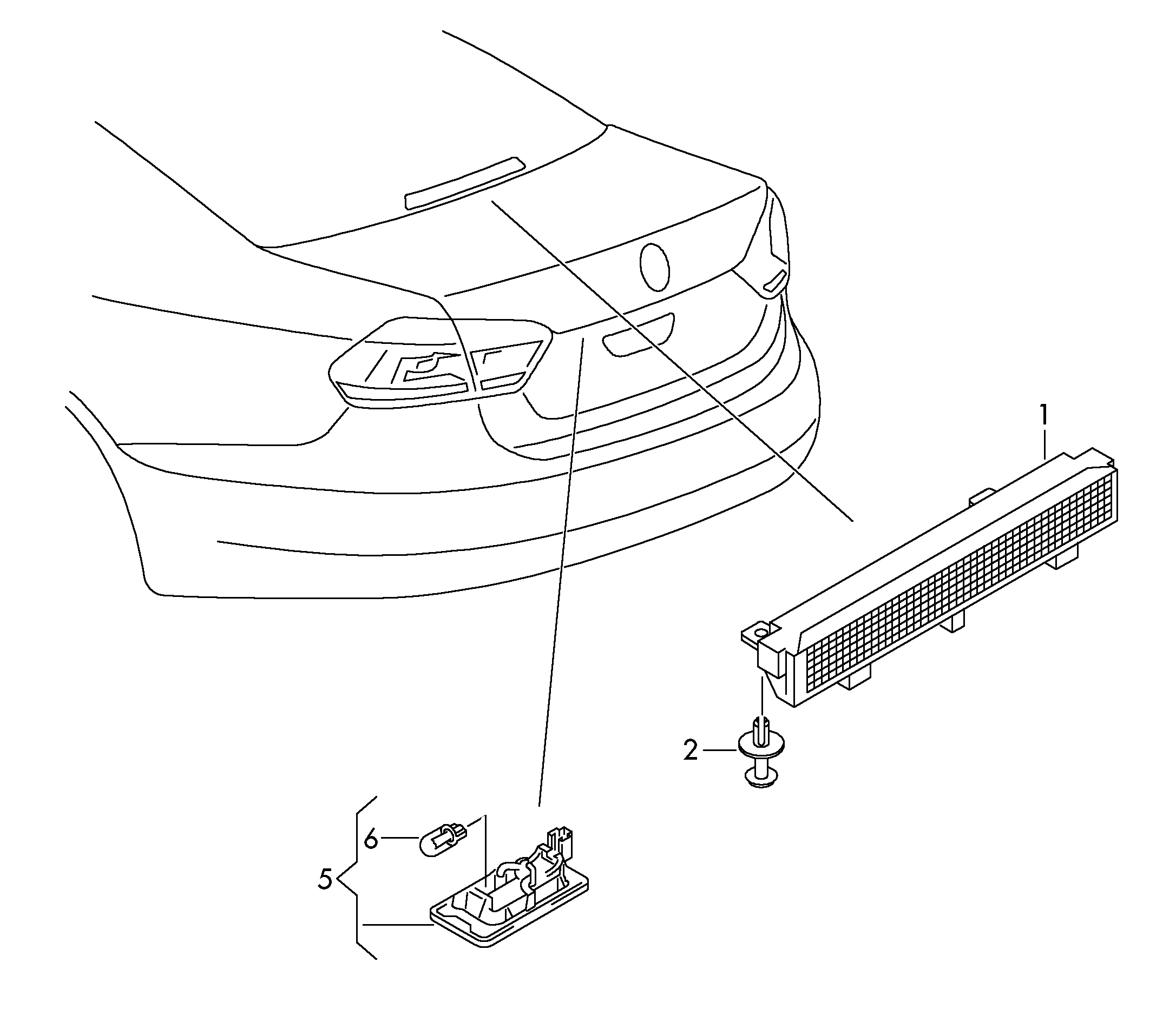 VW 5N0943021A - Ліхтар освітлення номерного знака autozip.com.ua