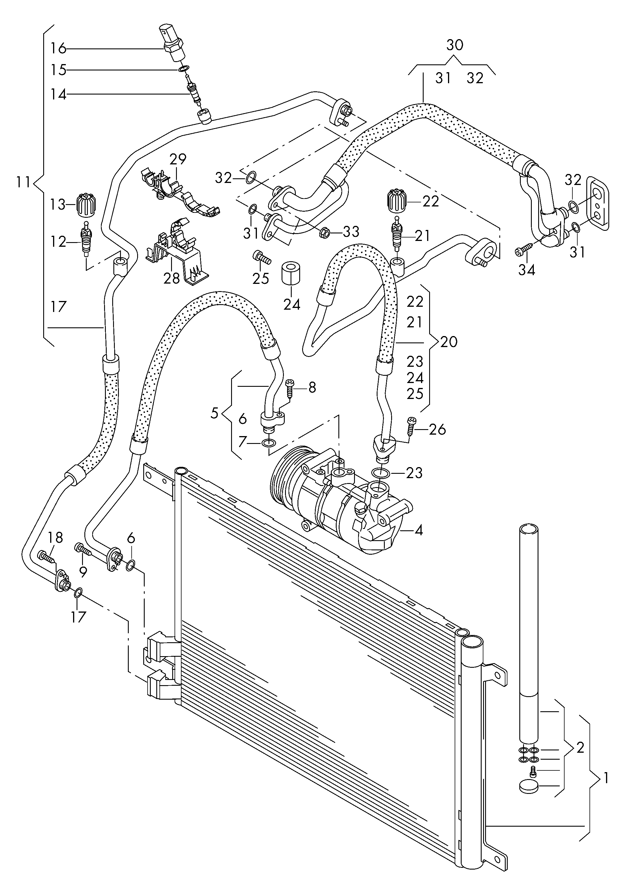 VW 5QM816411 - Конденсатор, кондиціонер autozip.com.ua