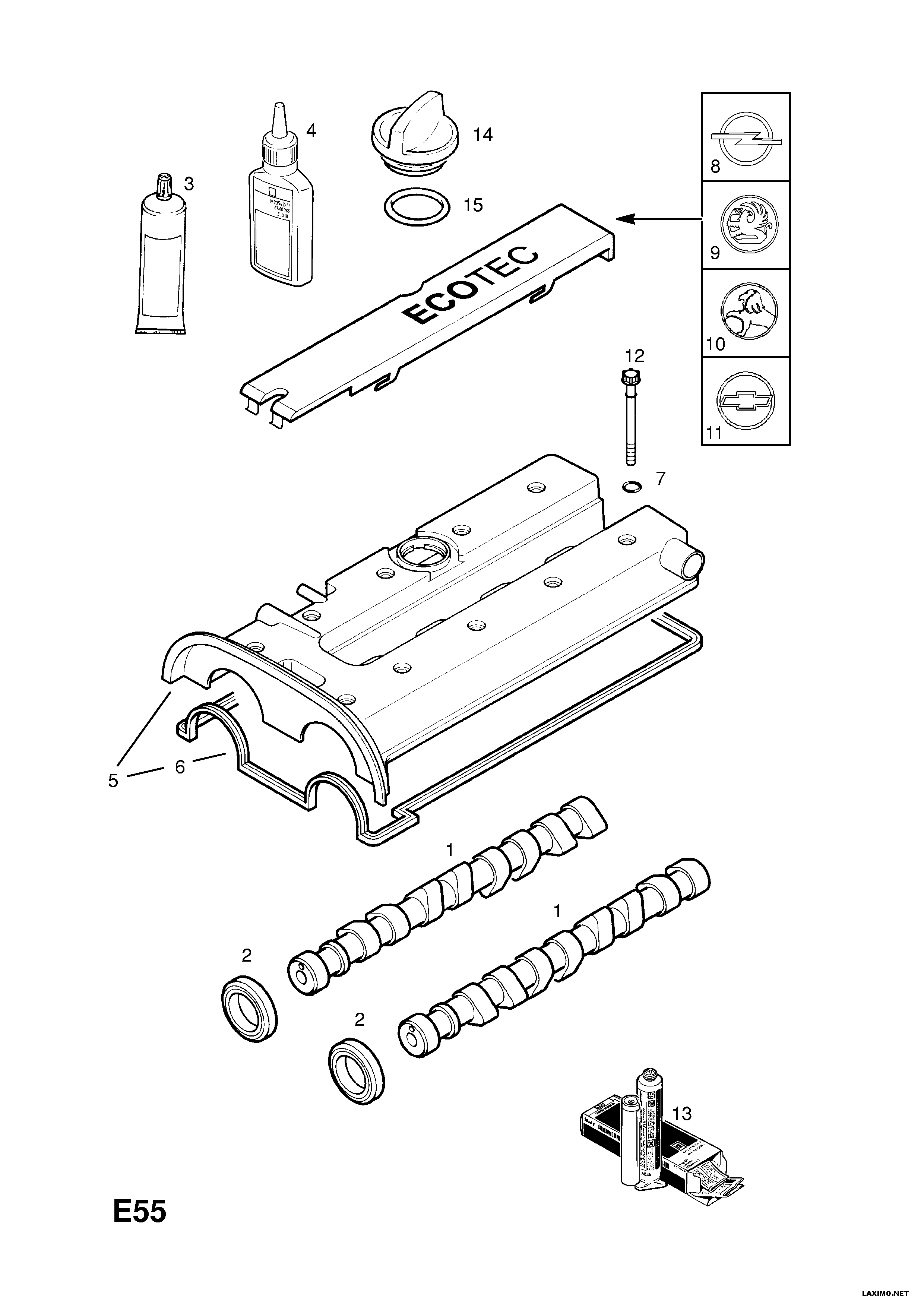 General Motors 56 07 883 - Прокладка, кришка головки циліндра autozip.com.ua